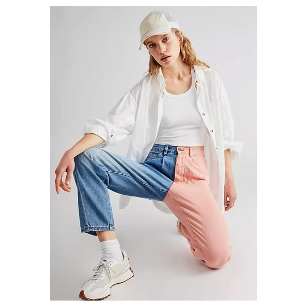 Chic free people x sandrine rose Colorblock Women Boyfriend Jeans - 26 in waist - Picture 2 of 13